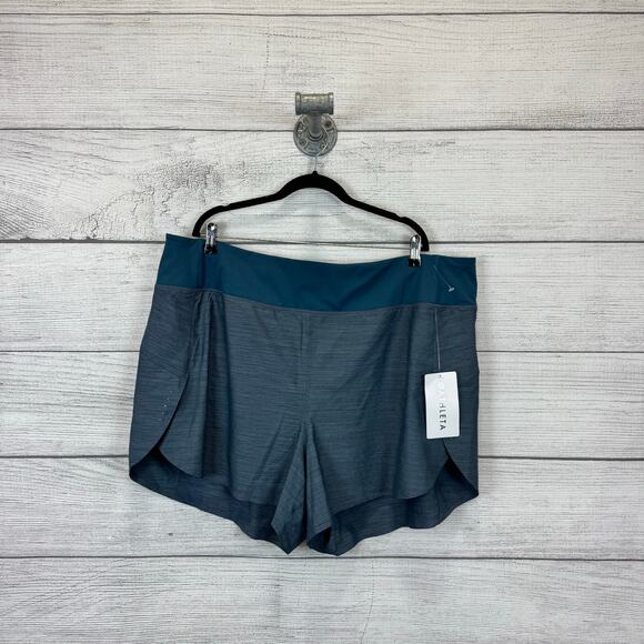 Athleta Plus Size Teal Heather Run With It Textured 3.5in Shorts Size 3X - Picture 1 of 9
